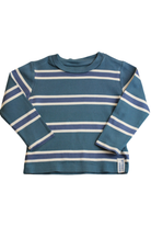 Monoprix Kids Long-Sleeve Top, Teal, Cream, Navy, 6