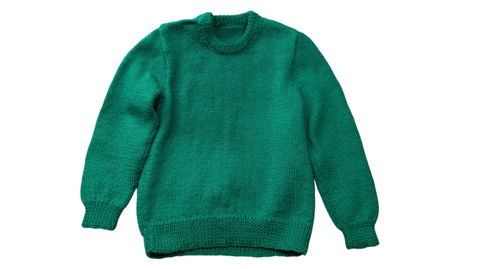 Handknit Jumper, Green, 3-4
