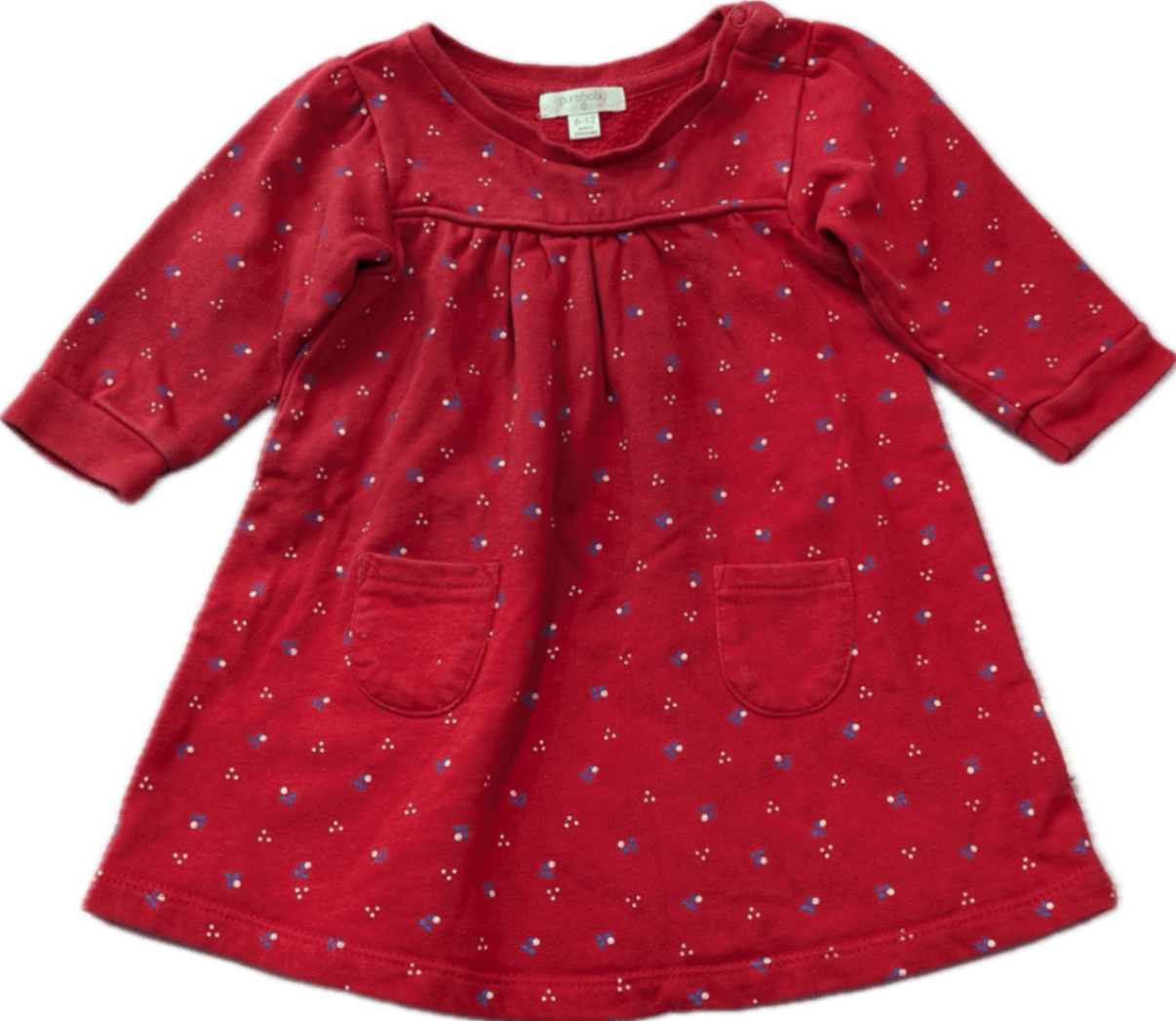 Purebaby Dress, Red, 0
