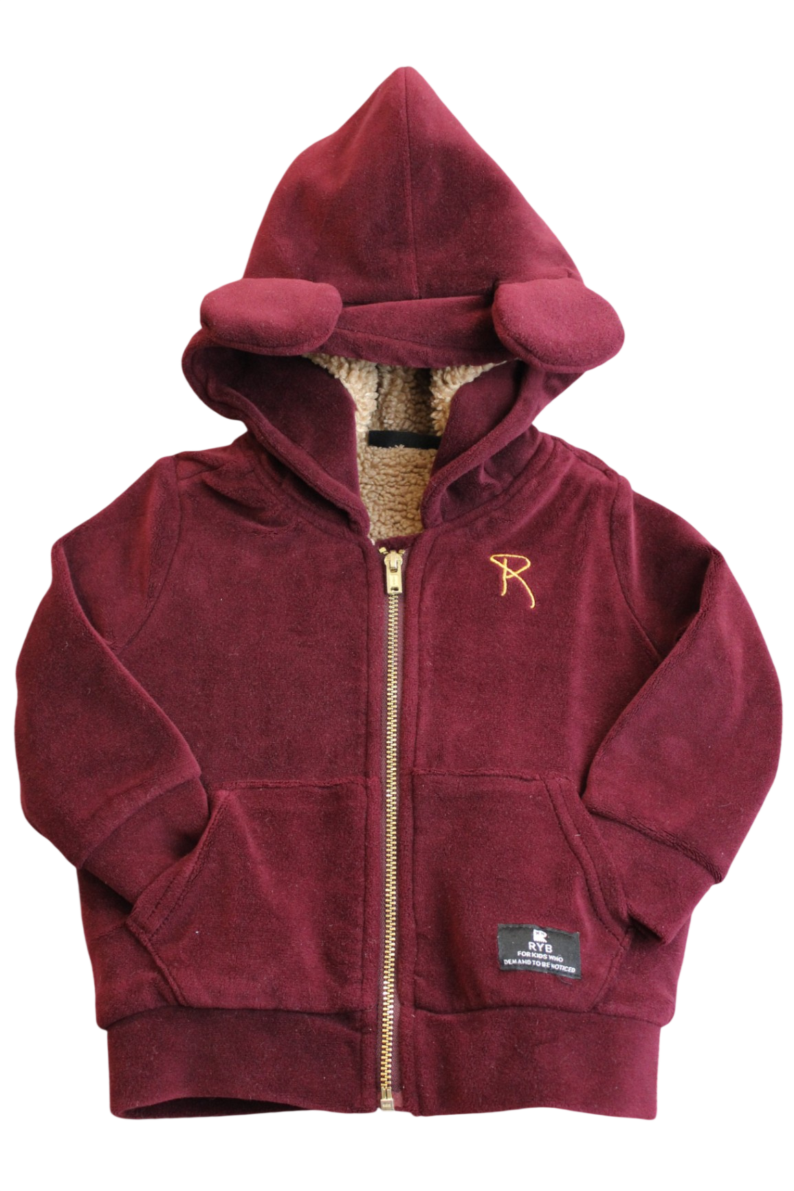 Rock Your Baby Zip-up Hoodie, Burgundy, 0