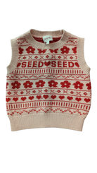Seed Heritage Vest, Beige and Red, 2