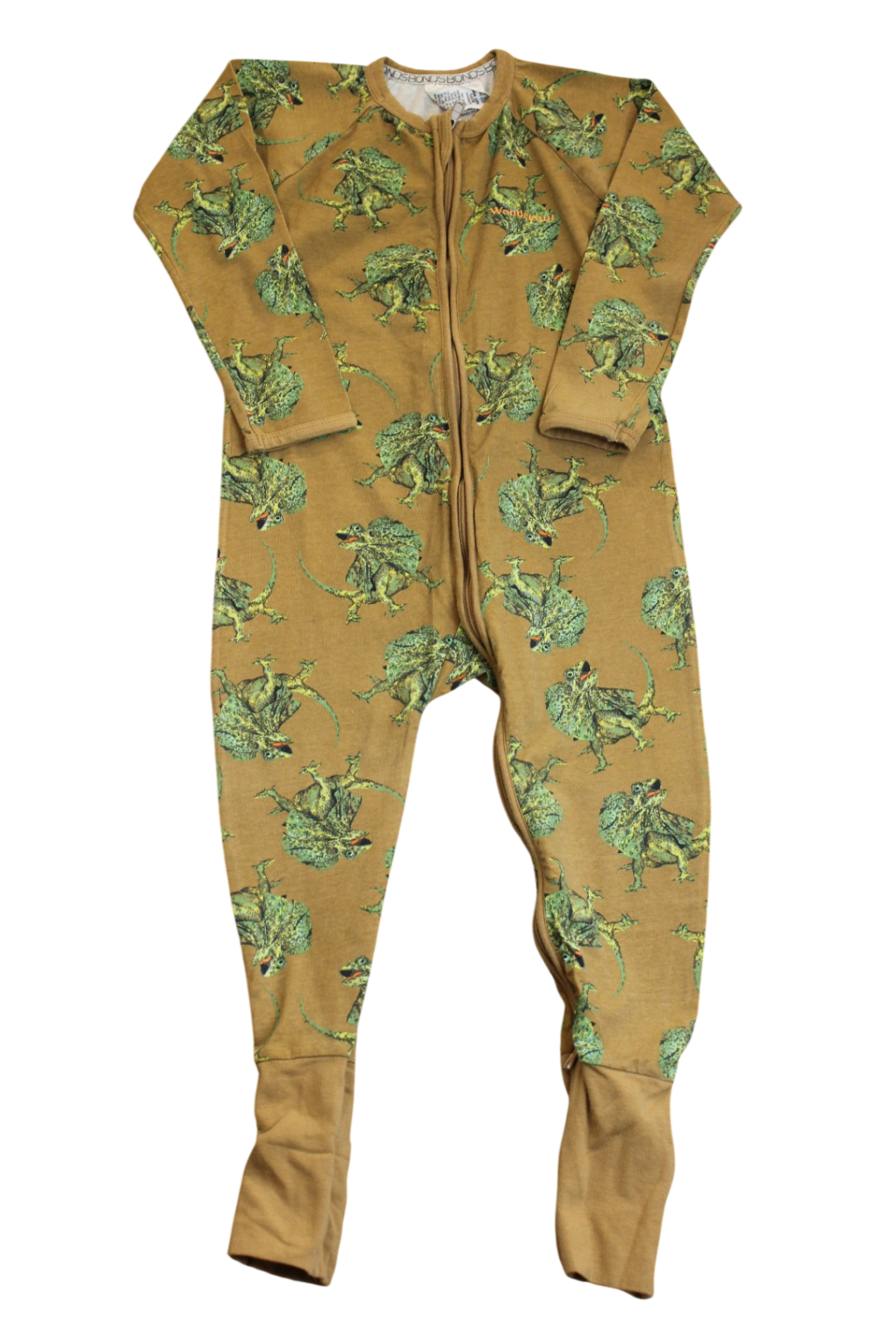 Bonds Jumpsuit, brown with lizards, 3