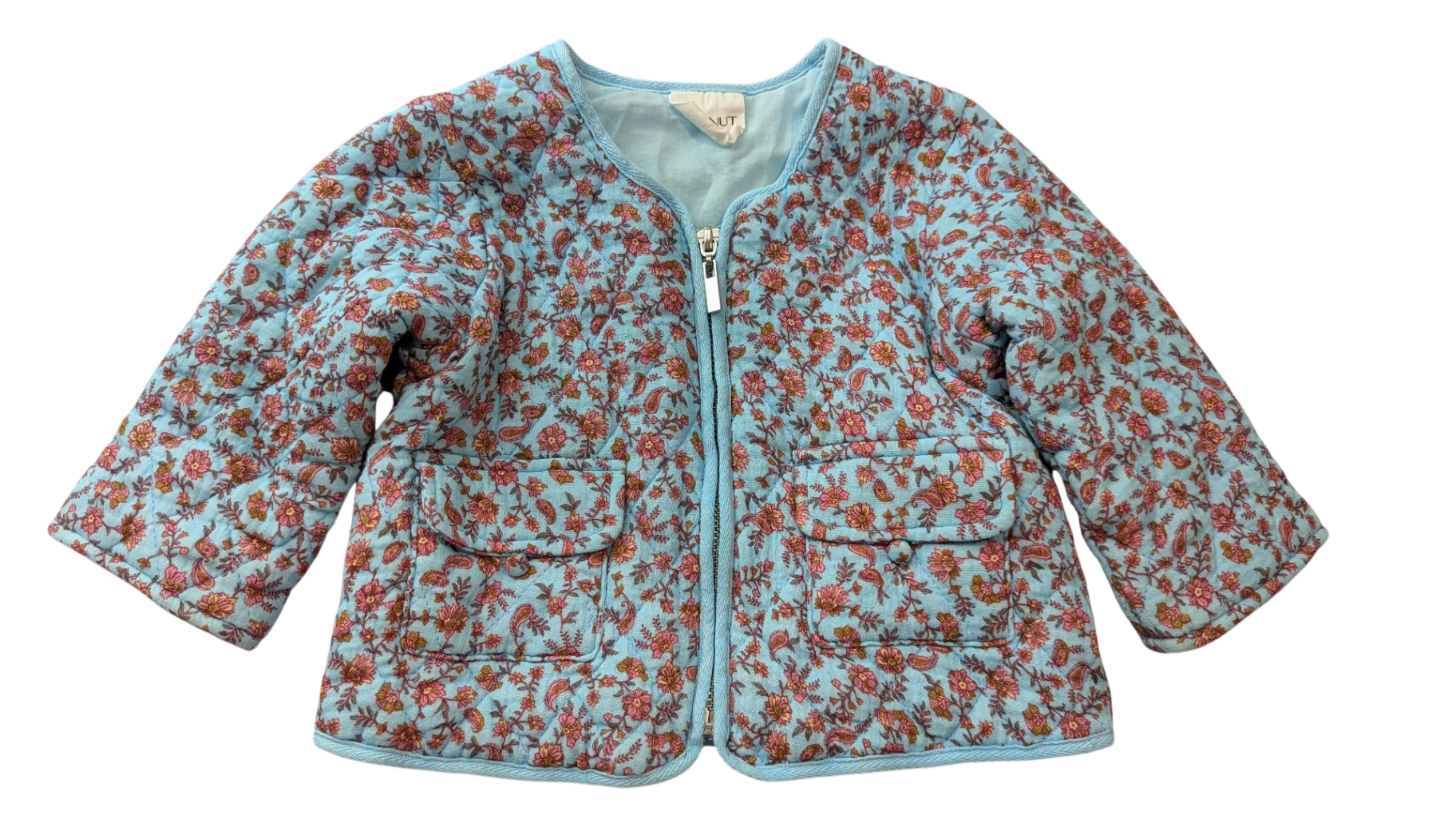 Walnut Jacket, Light blue with multicolour floral print, 1