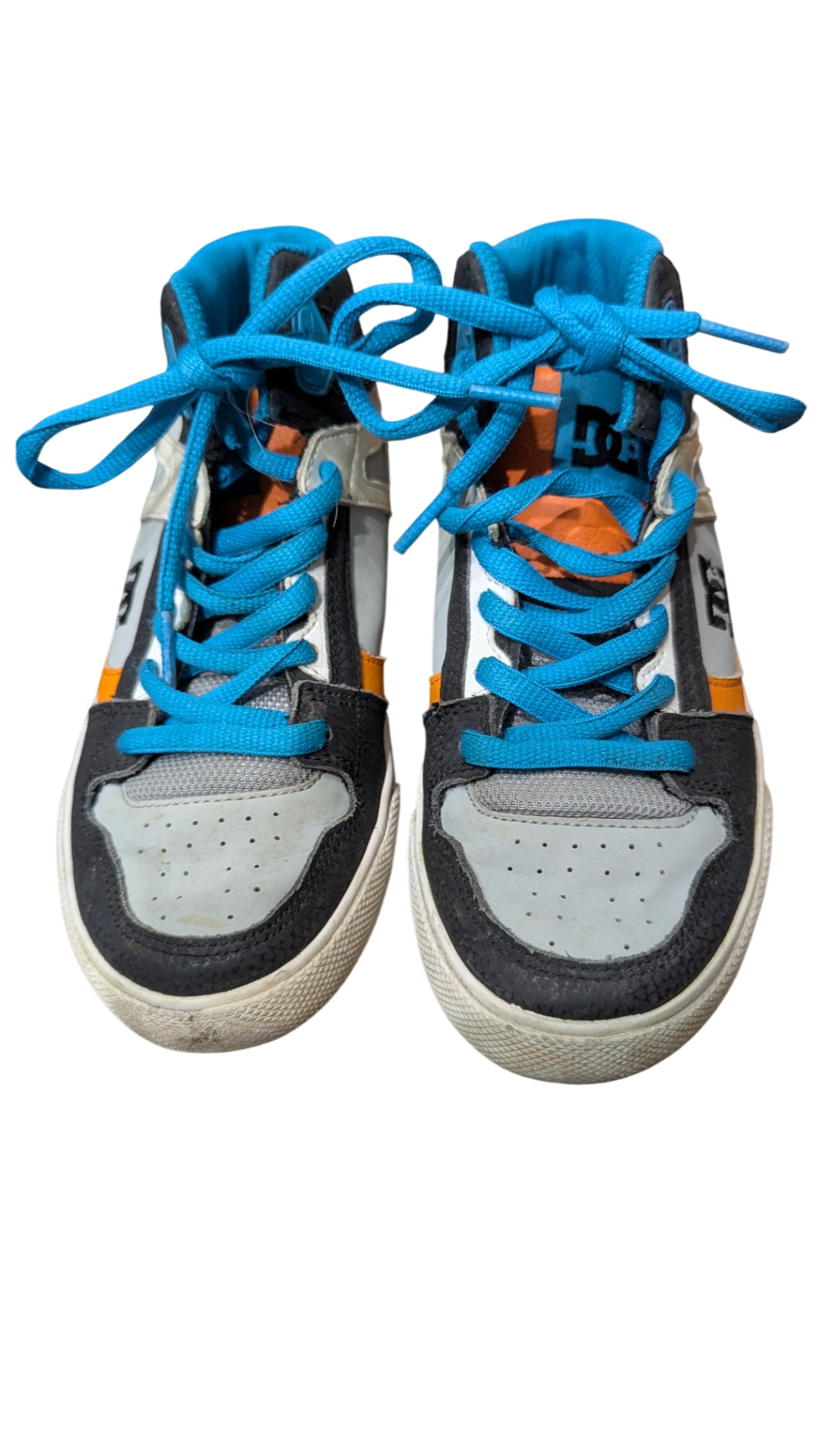 DC Sneakers, Blue, Grey, Black, White, Orange, EU34