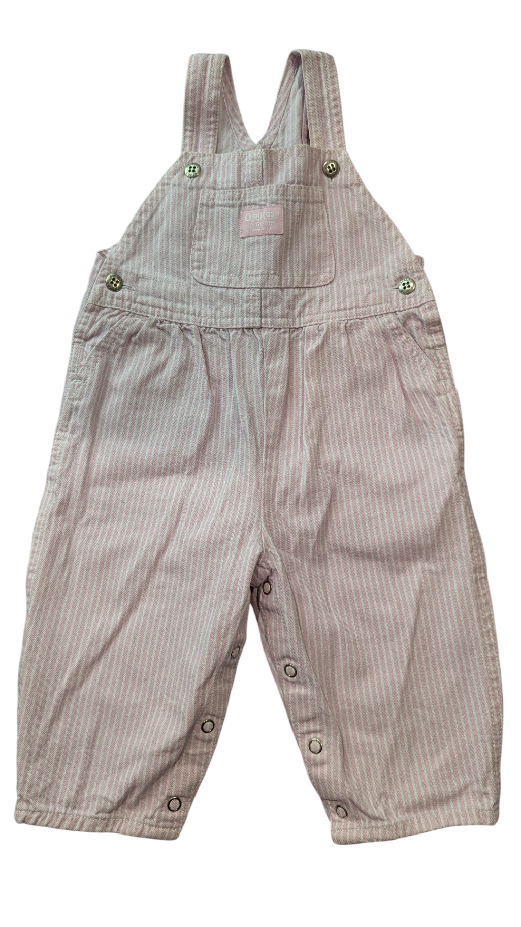 OshKosh B'gosh Overalls, Pink and White, 12m