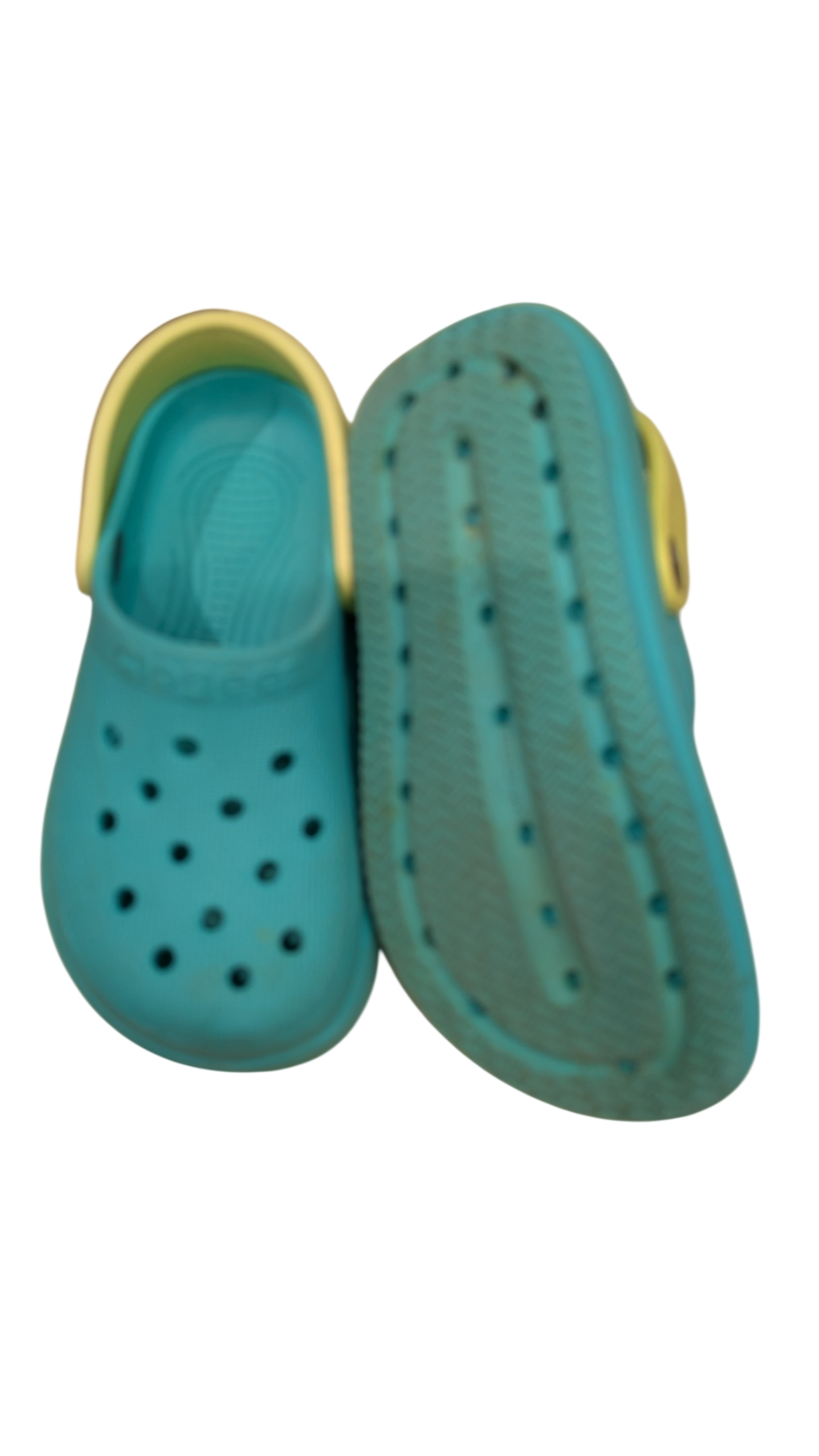 Cloggees Shoes, Turquoise and yellow, US4