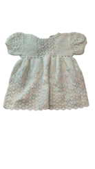 Handknit Dress, Cream/mint, 000