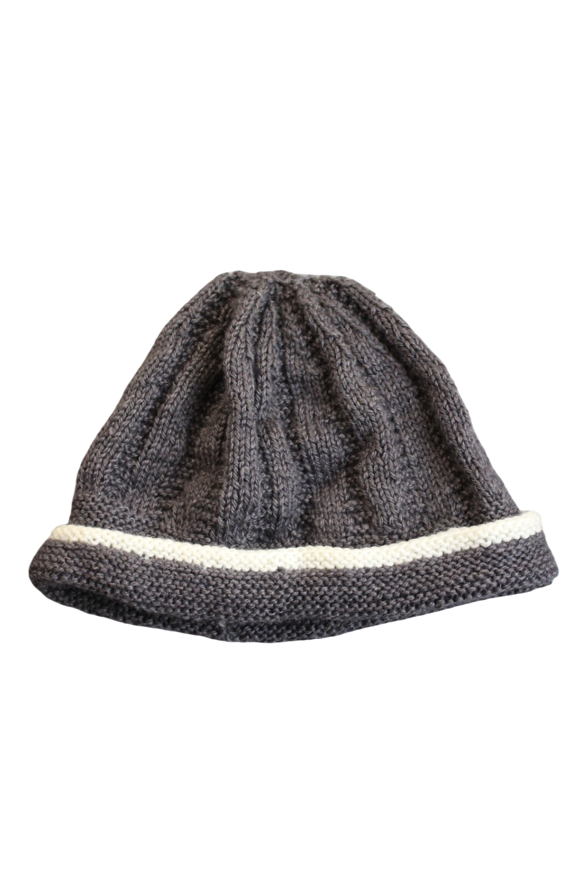 Handknit Beanie, brown, OS