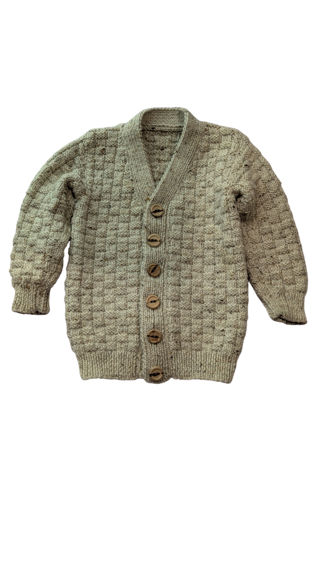 Handknit Cardigan, Beige, 0