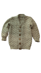 Handknit Cardigan, Beige, 0