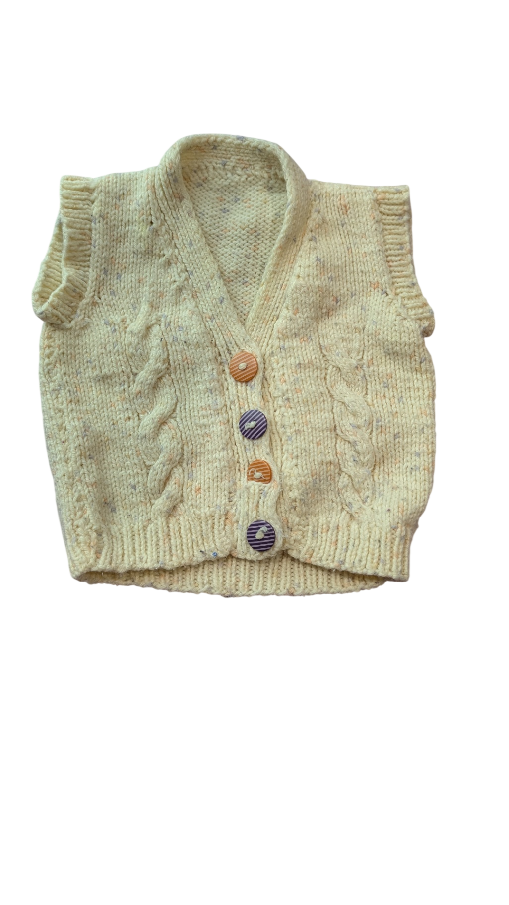 Hanknit Vest, Cream, 000-00?