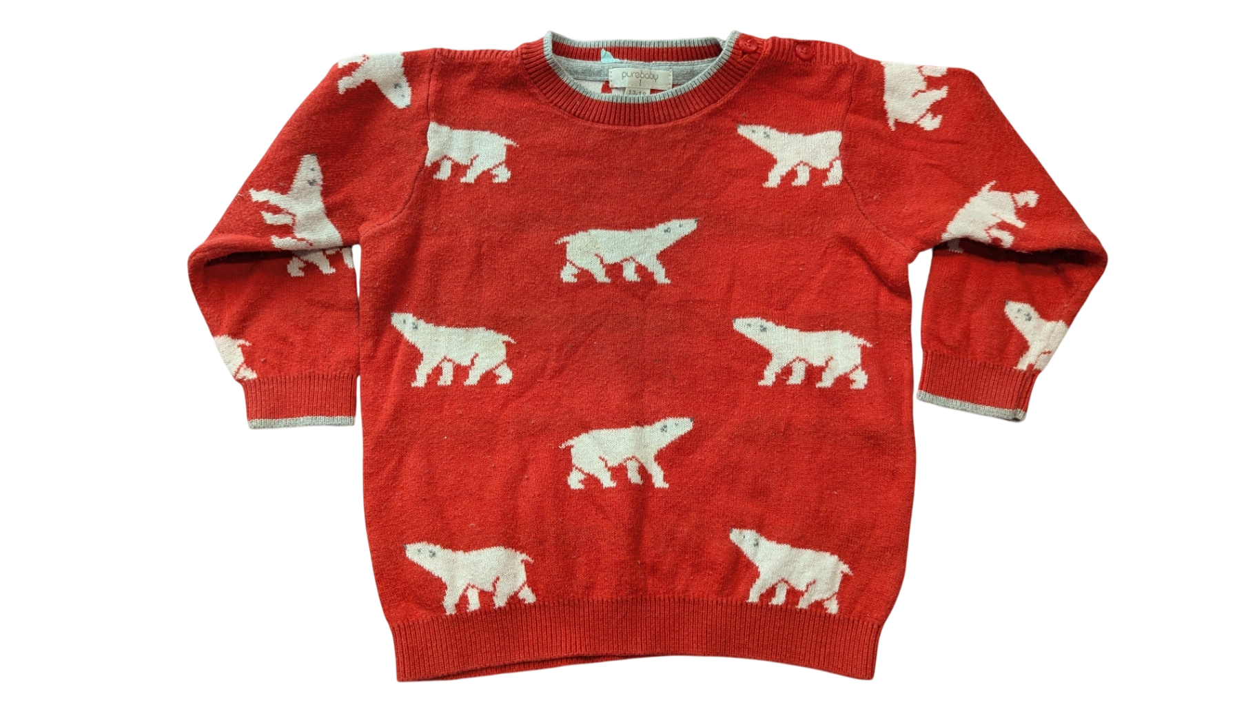 Purebaby Jumper, Red and white, 12-18