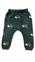 Country Road Knit Leggings, Dark Green with White Pattern, 1