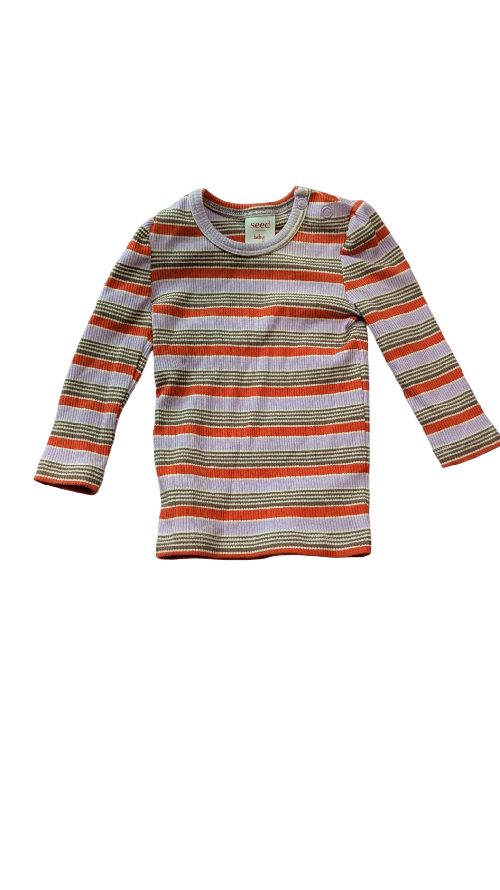 Seed Heritage Long-Sleeve T-Shirt, pink red stripe, 000