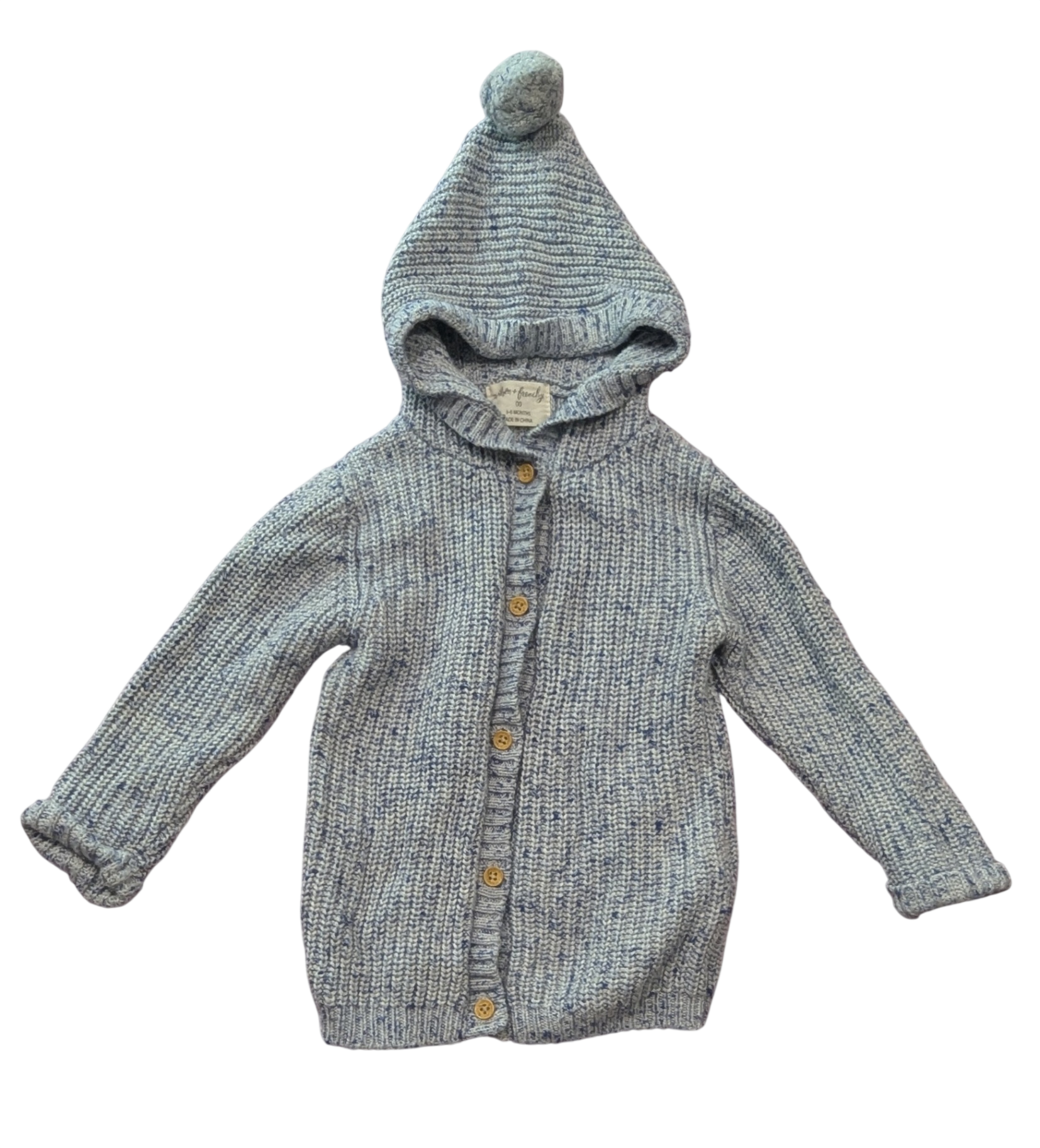 Wilson & Frenchy Cardigan, Blue/Grey speckle, 00