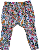 Wilson & Frenchy Leggings, White with multicolour floral and bird print, 0