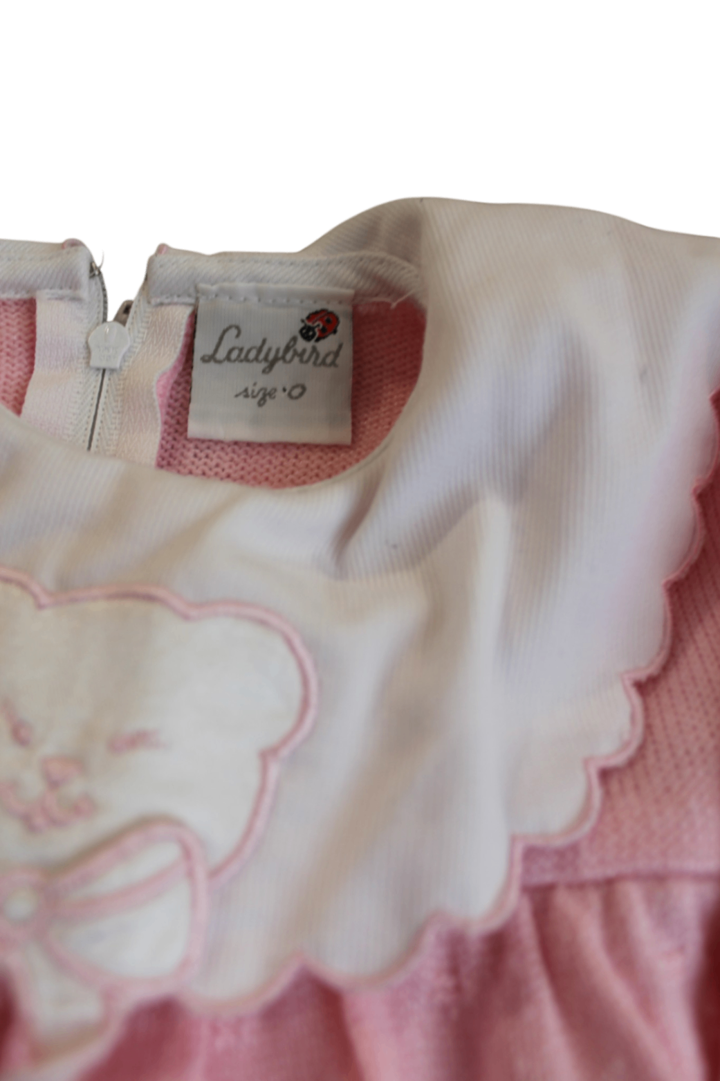 Ladybird Playsuit, Pink and white, 0