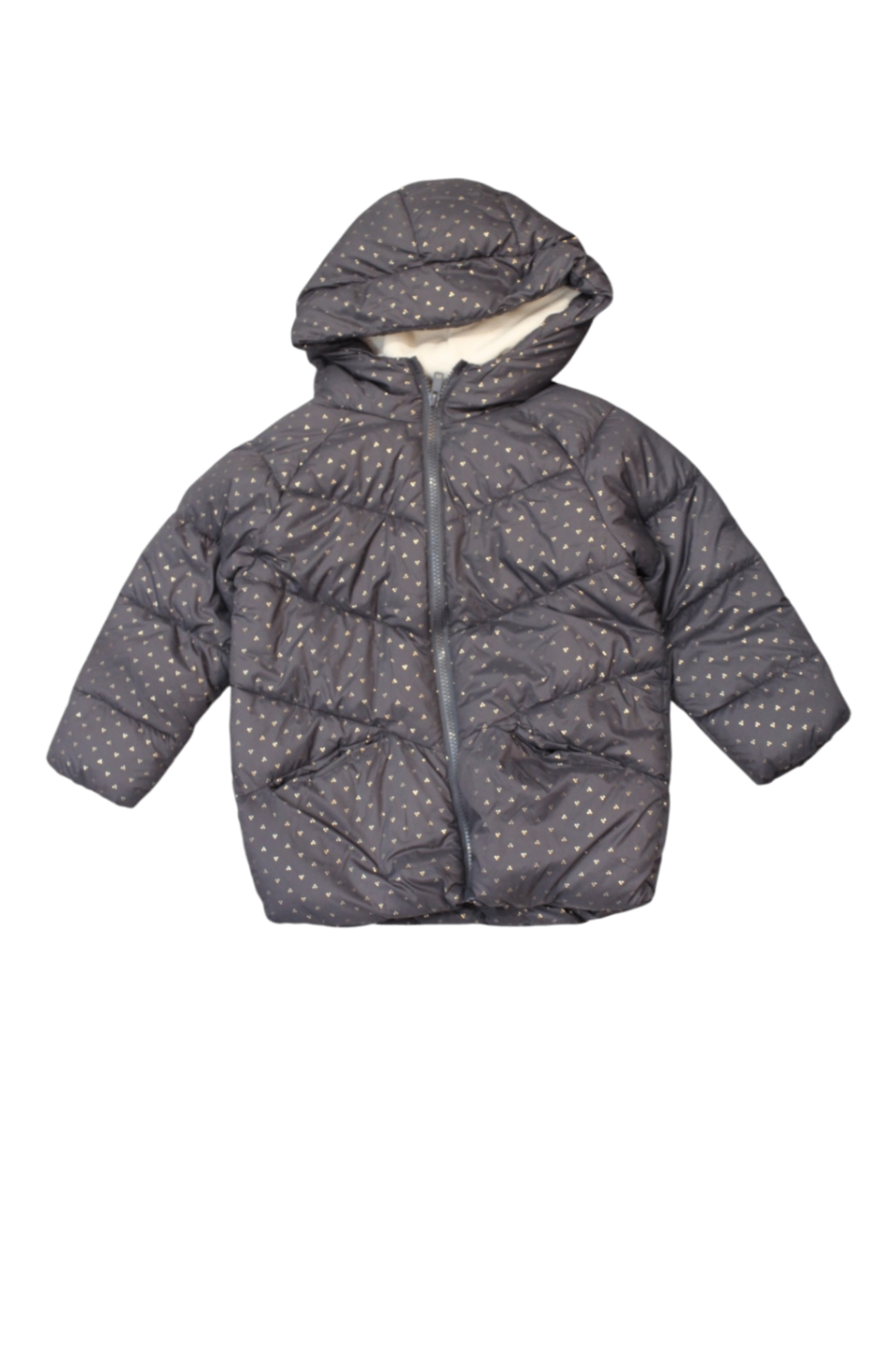 Zara Puffer Jacket, Dark Grey, 3-4