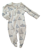 Purebaby Jumpsuit, White/boat print, 0000