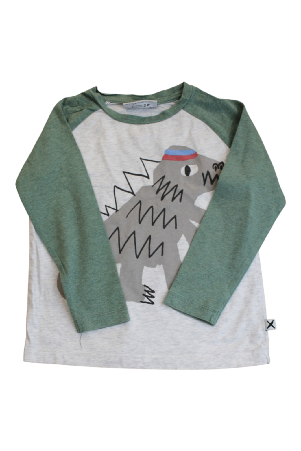 Minti Long-Sleeve T-Shirt, Green and Grey, 4