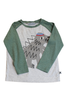 Minti Long-Sleeve T-Shirt, Green and Grey, 4