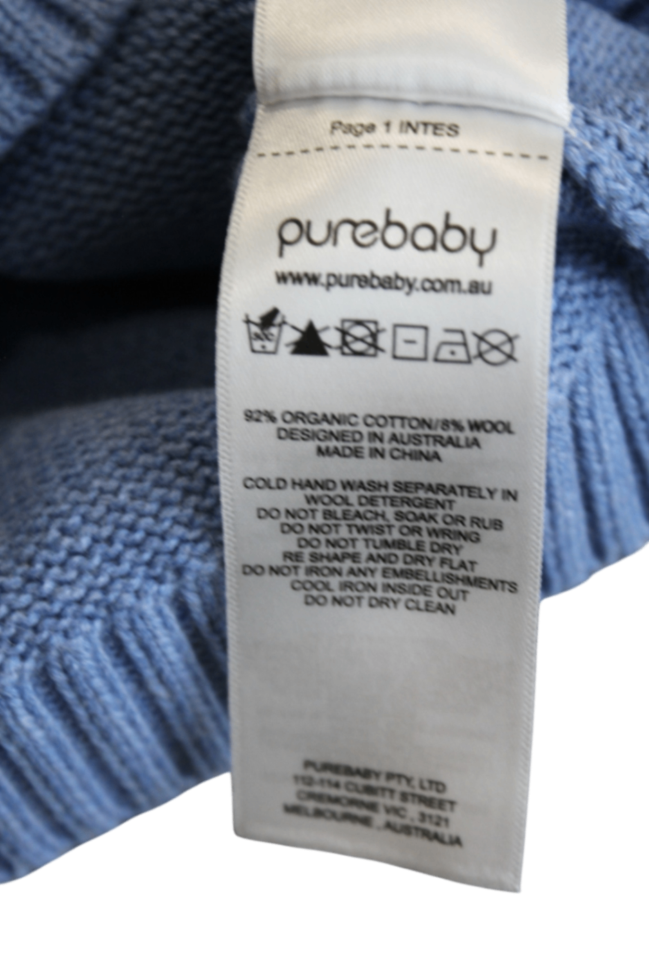 Purebaby Jumper, Blue, 4
