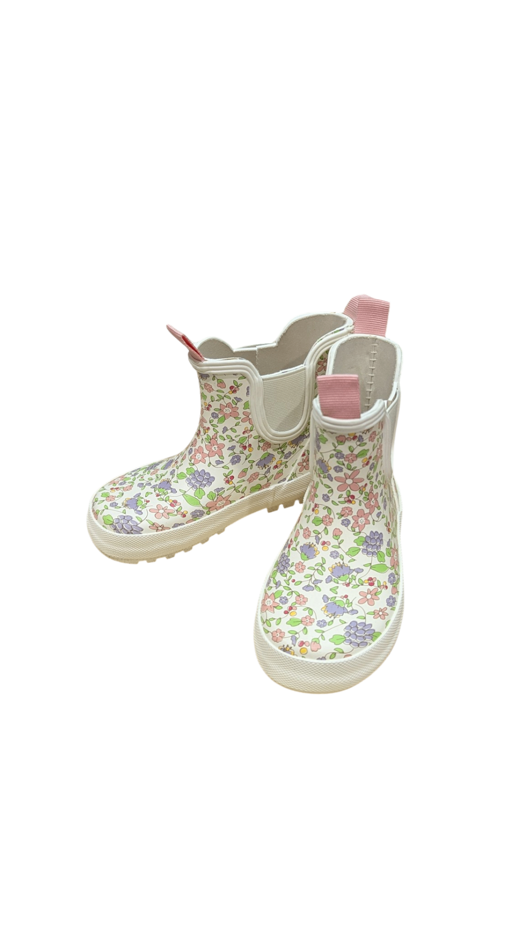 Zara Gumboots, White Floral, EUR 23