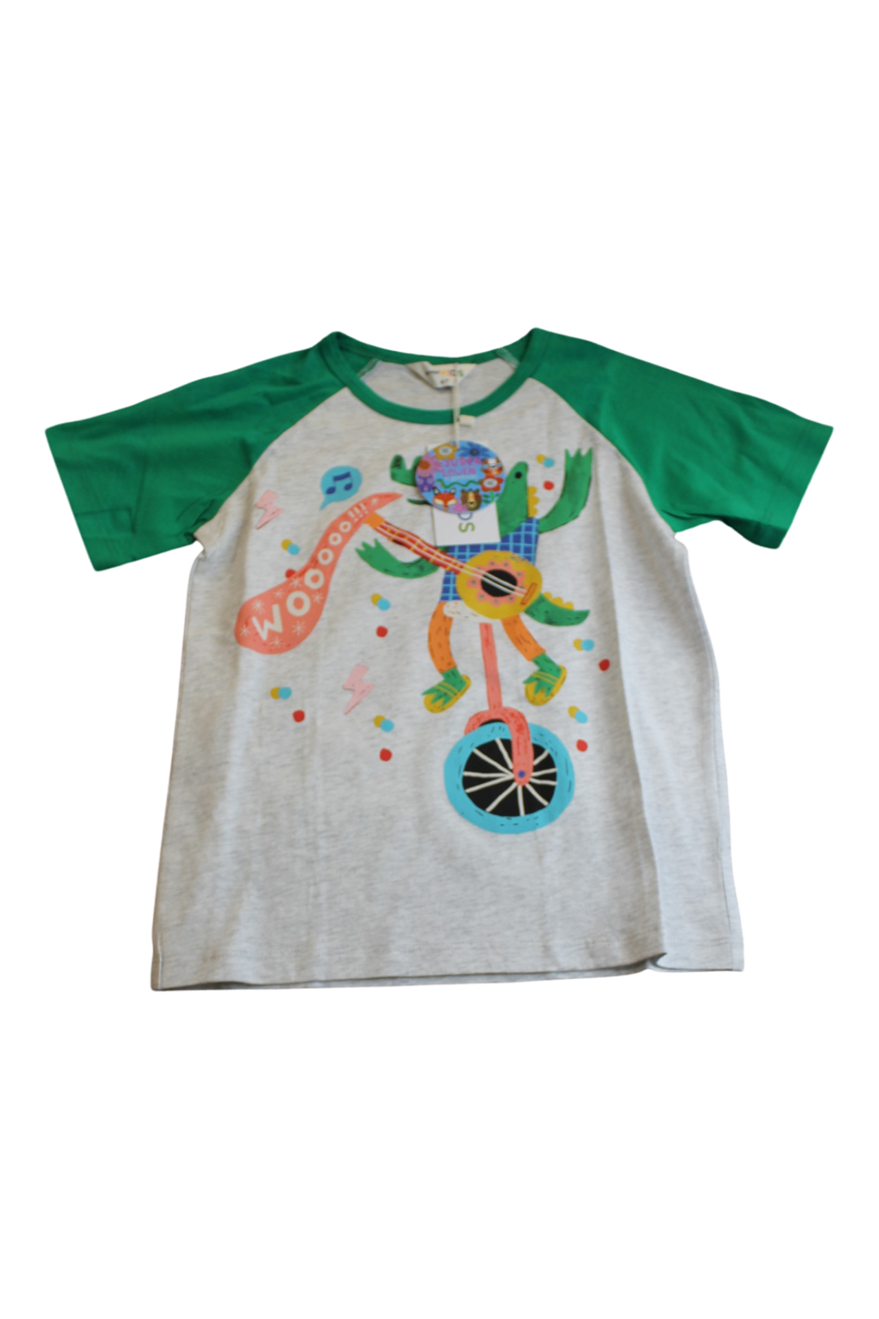 Lauren Zowen x Gorman T-Shirt, Green and grey, 6-7