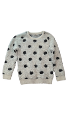 Seed Jumper, White w Black Polka Dots, 4-5Y