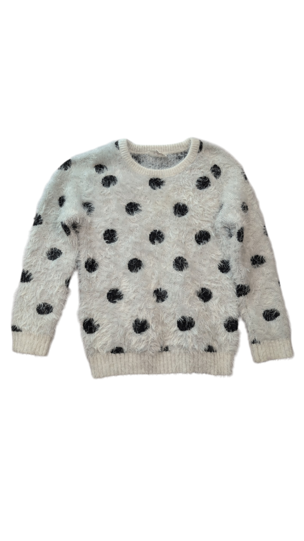 Seed Jumper, White w Black Polka Dots, 4-5Y