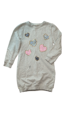 Milkshake Dress, Light Grey w Sequined Hearts, 7