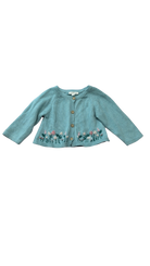 Purebaby Cardigan, Light Blue, 6-12M