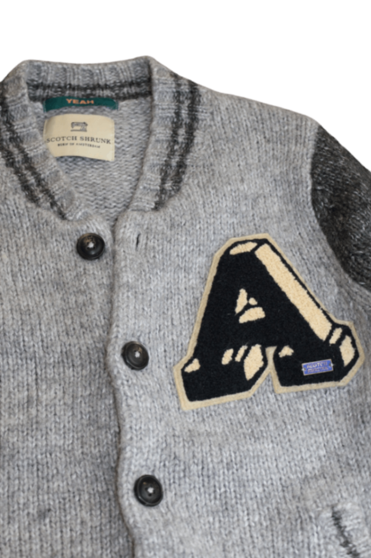 Scotch Shrunk Cardigan, Grey and charcoal, 7