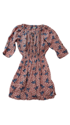 Pumpkin Patch Dress, Pink w Blue Birds, 8