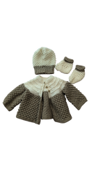 Handmade Cardigan Set, Cream Taupe, 0000