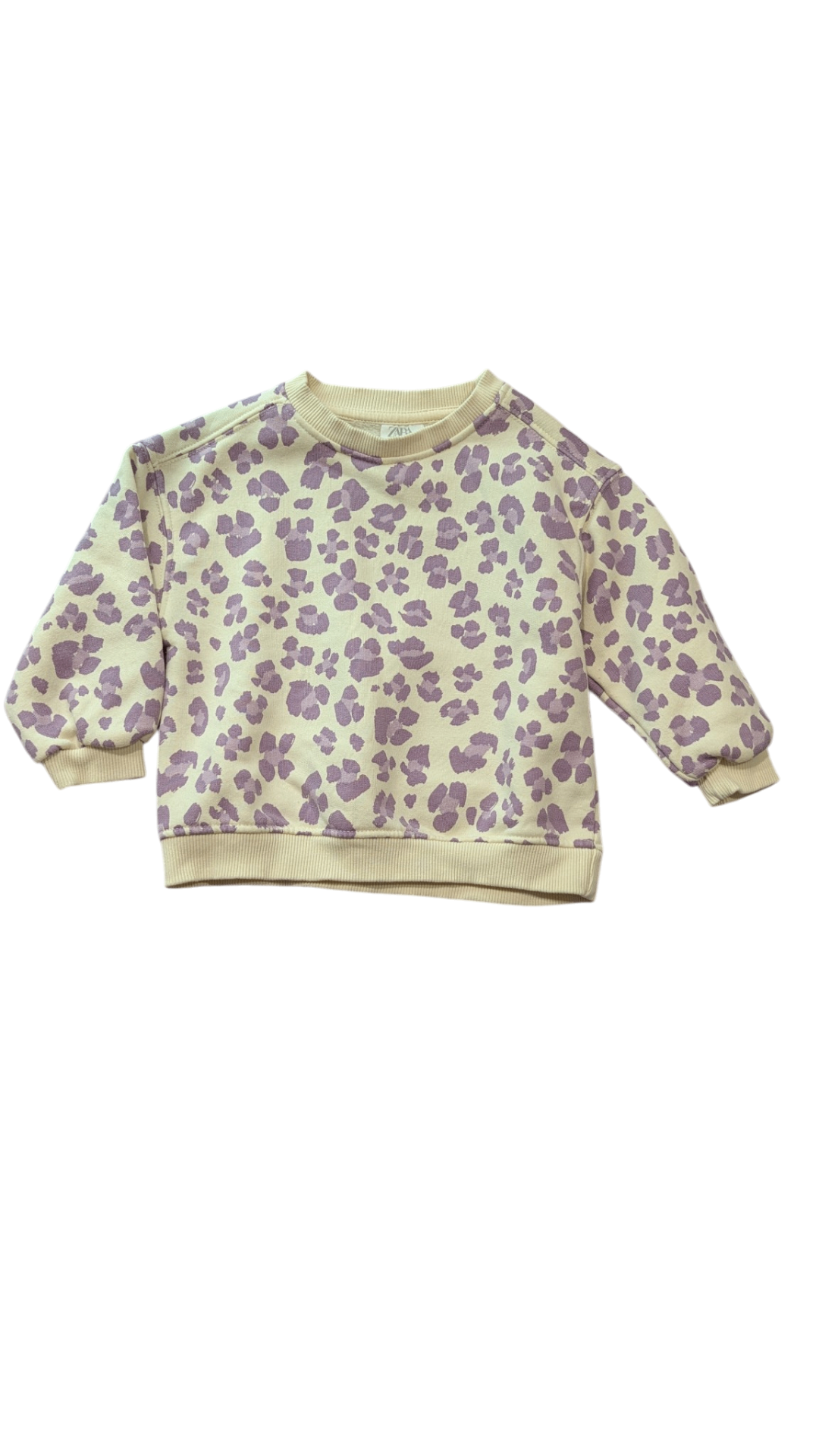 Zara Jumper, Cream and purple, 1-2Y