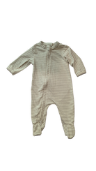 Nature Baby Jumpsuit, Cream Dark Grey Stripes, 0000