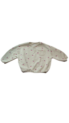 Zara Jumper, Cream w Cherry Prints, 2-3Y