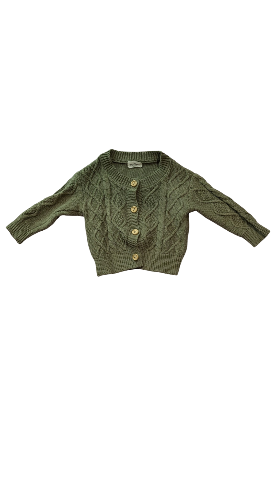 Mamer Cardigan, Olive Green, 0-3M