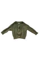 Mamer Cardigan, Olive Green, 0-3M