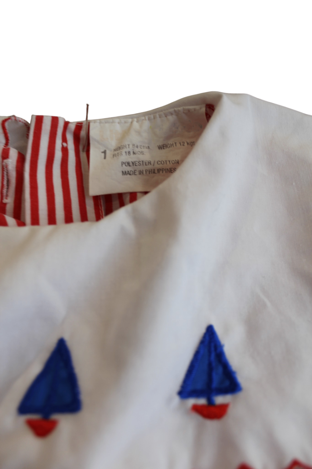 Unknown Dress, Red and white with blue accents, 1