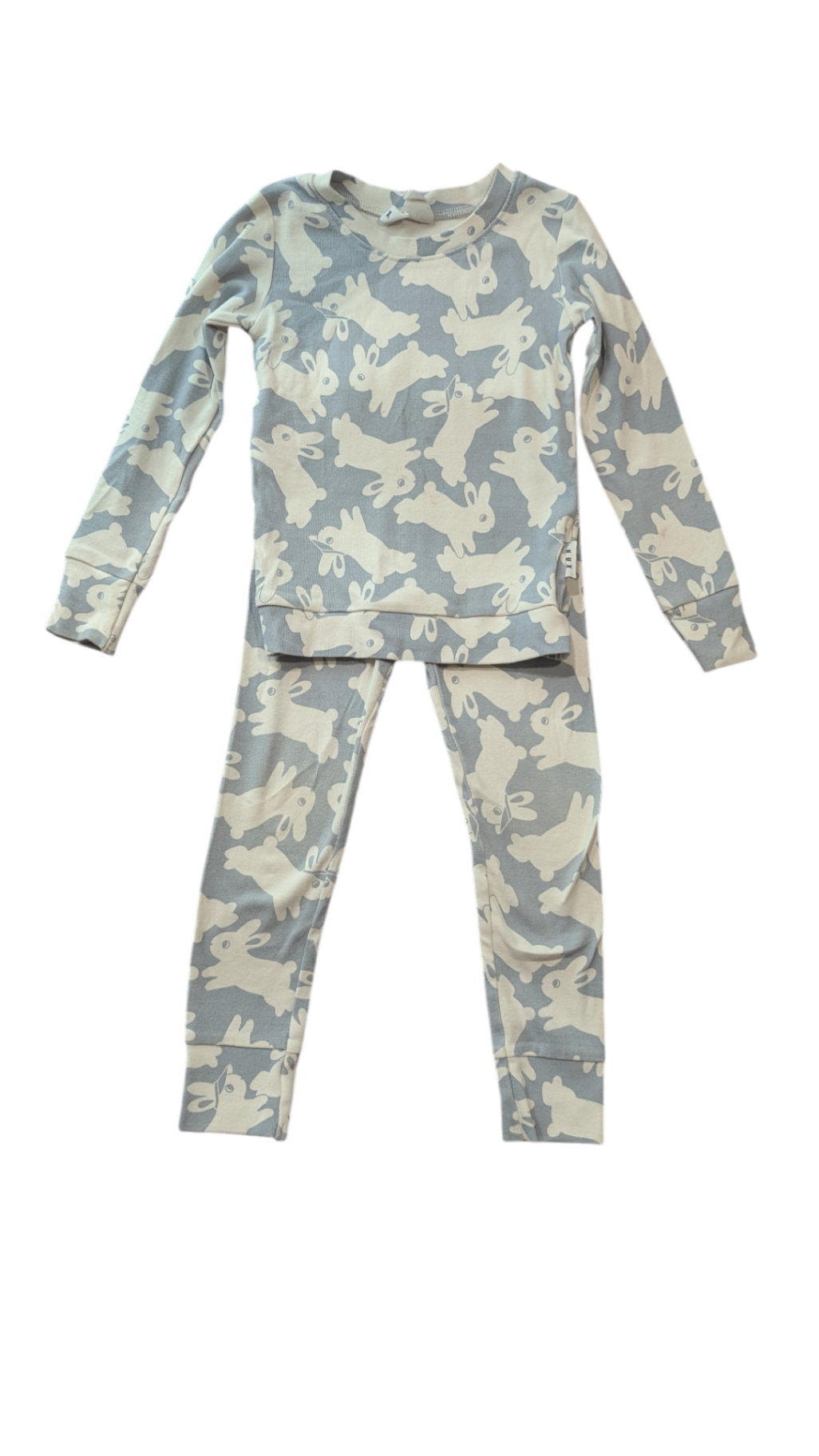 Hux Pajama Set, Blue-Grey w White Bunnies, 5