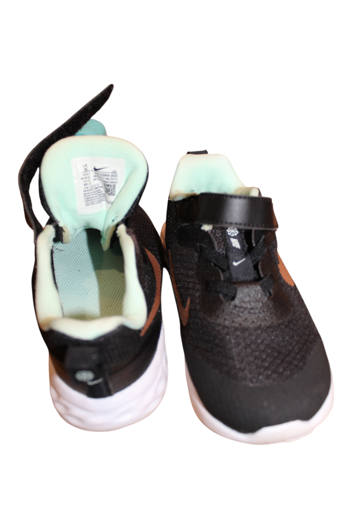 Nike Shoes, Black with copper-gold accents and white soles, US 9/EUR 26