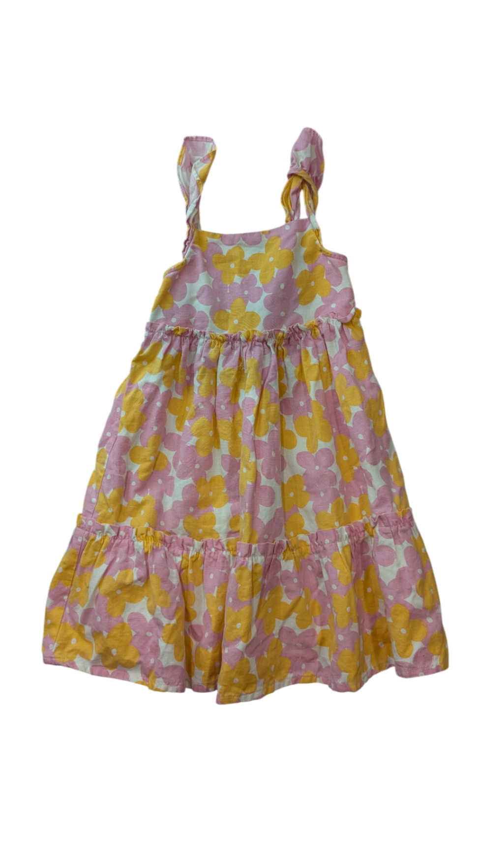 Milkshake Dress, Pink Yellow Flowers, 4