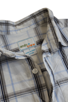 Andy + Crew Shirt, White with blue and grey plaid, 7