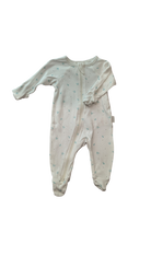 Purebaby Jumpsuit, White w Green Prints, 0000