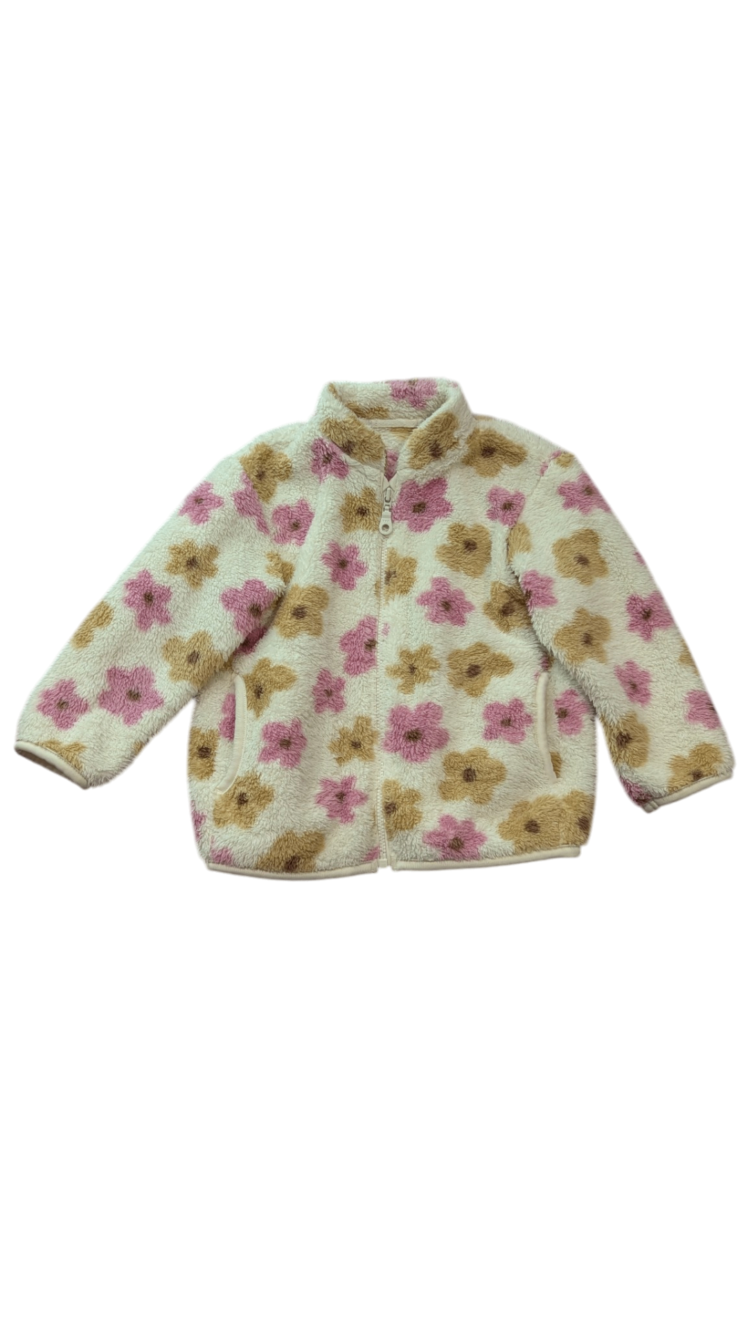 Uniqlo Jacket, Cream w Pink Tan Flowers, 2