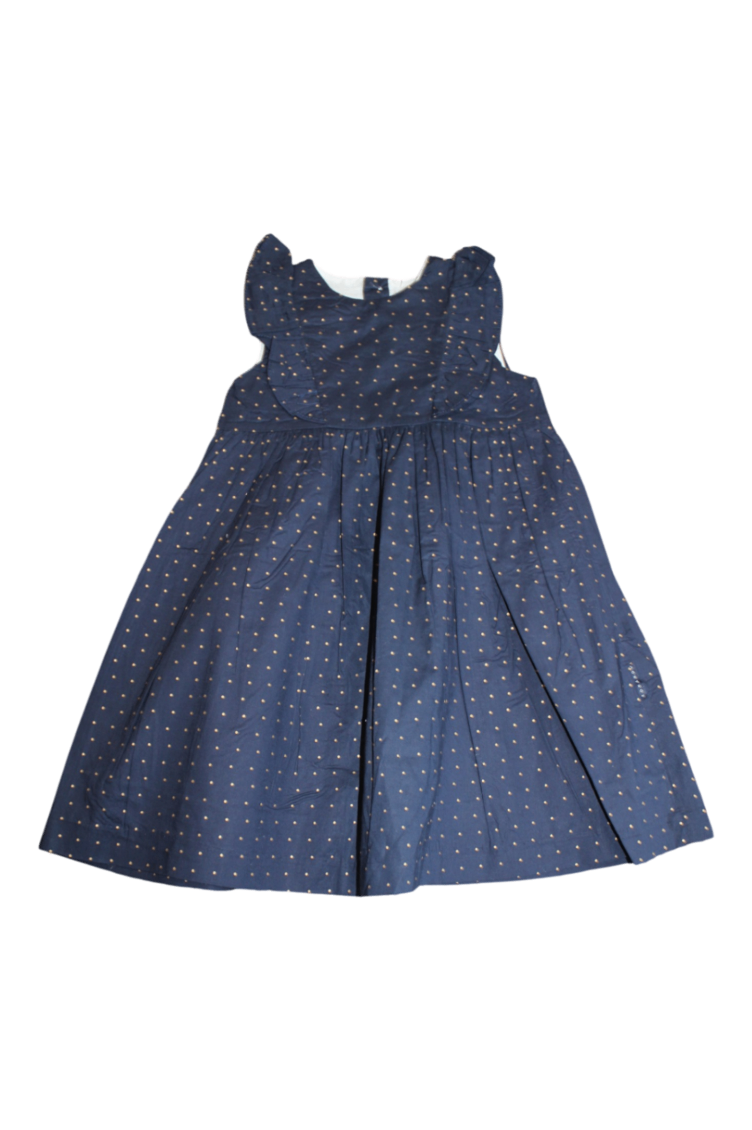 Korango Dress, Navy blue with gold polka dots, 2