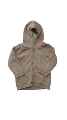 Nature Baby Hoodie, Dusty Pink w Cream Hearts, 1