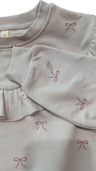 Quincy Mae Jumper, Dusty Pink w Bow Prints, 02-3Y